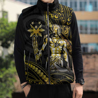 Filipinos Lapu Lapu Hero Sleeveless Puffer Jacket Gold Polynesian Tribal Tattoo