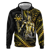 Filipinos Lapu Lapu Hero Zip Hoodie Gold Polynesian Tribal Tattoo