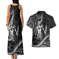 Filipinos Lapu Lapu Hero Couples Matching Tank Maxi Dress and Hawaiian Shirt Black Polynesian Tribal Tattoo LT05 - Polynesian Pride