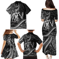 Filipinos Lapu Lapu Hero Family Matching Puletasi and Hawaiian Shirt Black Polynesian Tribal Tattoo LT05 - Polynesian Pride