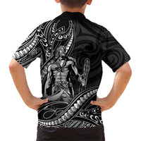Filipinos Lapu Lapu Hero Family Matching Short Sleeve Bodycon Dress and Hawaiian Shirt Black Polynesian Tribal Tattoo LT05 - Polynesian Pride