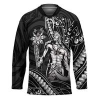 Filipinos Lapu Lapu Hero Hockey Jersey Black Polynesian Tribal Tattoo