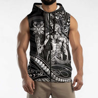 Filipinos Lapu Lapu Hero Sleeveless Zip Hoodie Black Polynesian Tribal Tattoo
