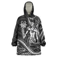 Filipinos Lapu Lapu Hero Wearable Blanket Hoodie Black Polynesian Tribal Tattoo