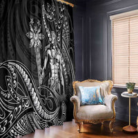 Filipinos Lapu Lapu Hero Window Curtain Black Polynesian Tribal Tattoo
