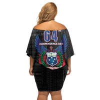 Samoa 64th Independence Anniversary Family Matching Off Shoulder Short Dress and Hawaiian Shirt