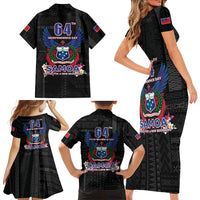 Samoa 64th Independence Anniversary Family Matching Short Sleeve Bodycon Dress and Hawaiian Shirt