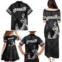 Hawaii King Kamehameha Day Parade Family Matching Puletasi and Hawaiian Shirt With Pa'u Riders Plumeria Kakau Tribal Pattern LT05 - Polynesian Pride