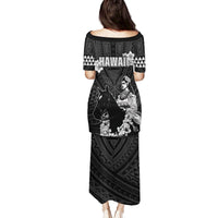 Hawaii King Kamehameha Day Parade Family Matching Puletasi and Hawaiian Shirt With Pa'u Riders Plumeria Kakau Tribal Pattern LT05 - Polynesian Pride