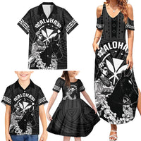 Hawaii King Kamehameha Day Parade Family Matching Summer Maxi Dress and Hawaiian Shirt With Pa'u Riders Plumeria Kakau Tribal Pattern LT05 - Polynesian Pride
