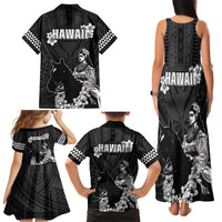 Hawaii King Kamehameha Day Parade Family Matching Tank Maxi Dress and Hawaiian Shirt With Pa'u Riders Plumeria Kakau Tribal Pattern LT05 - Polynesian Pride