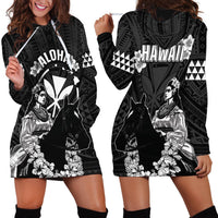 Hawaii King Kamehameha Day Parade Hoodie Dress With Pa'u Riders Plumeria Kakau Tribal Pattern LT05 - Polynesian Pride