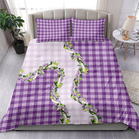 Violet Hawaii Palaka Bedding Set Maile Pikake Honohono Orchid Lei LT05 - Polynesian Pride