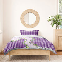 Violet Hawaii Palaka Bedding Set Maile Pikake Honohono Orchid Lei LT05 - Polynesian Pride