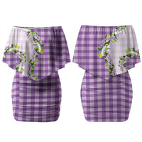 Violet Hawaii Palaka Couples Matching Off Shoulder Short Dress and Hawaiian Shirt Maile Pikake Honohono Orchid Lei LT05 - Polynesian Pride