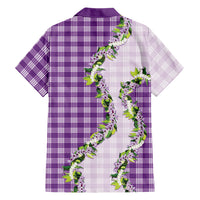 Violet Hawaii Palaka Family Matching Puletasi and Hawaiian Shirt Maile Pikake Honohono Orchid Lei LT05 - Polynesian Pride