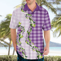 Violet Hawaii Palaka Hawaiian Shirt Maile Pikake Honohono Orchid Lei LT05 - Polynesian Pride