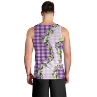 Violet Hawaii Palaka Men Tank Top Maile Pikake Honohono Orchid Lei
