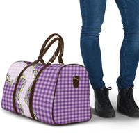 Violet Hawaii Palaka Travel Bag Maile Pikake Honohono Orchid Lei