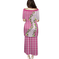 Pink Hawaii Palaka Family Matching Puletasi and Hawaiian Shirt Maile Pikake Honohono Orchid Lei LT05 - Polynesian Pride