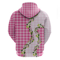 Pink Hawaii Palaka Hoodie Maile Pikake Honohono Orchid Lei