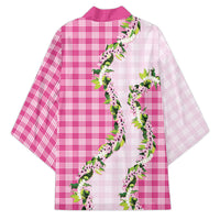 Pink Hawaii Palaka Kimono Maile Pikake Honohono Orchid Lei LT05 - Polynesian Pride