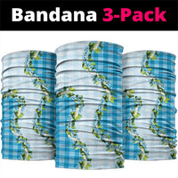 Blue Hawaii Palaka Neck Gaiter Maile Pikake Honohono Orchid Lei