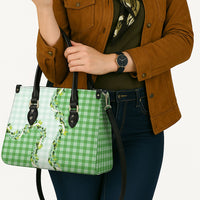 Green Hawaii Palaka Leather Bag Maile Pikake Honohono Orchid Lei LT05 - Polynesian Pride
