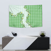 Green Hawaii Palaka Tapestry Maile Pikake Honohono Orchid Lei LT05 - Polynesian Pride