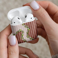 Mocha Hawaii Palaka AirPods Case Maile Pikake Honohono Orchid Lei