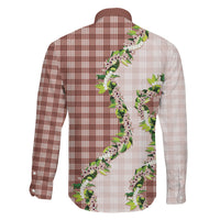 Mocha Hawaii Palaka Family Matching Off Shoulder Maxi Dress and Hawaiian Shirt Maile Pikake Honohono Orchid Lei LT05 - Polynesian Pride