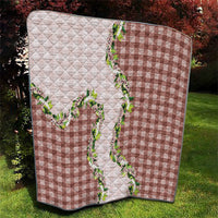 Mocha Hawaii Palaka Quilt Maile Pikake Honohono Orchid Lei LT05 - Polynesian Pride