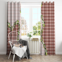 Mocha Hawaii Palaka Window Curtain Maile Pikake Honohono Orchid Lei