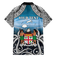 Personalised Happy 50th Fiji Day Family Matching Long Sleeve Bodycon Dress and Hawaiian Shirt Forever Fiji With Tapa Tribal Pattern