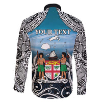 Personalised Happy 54th Fiji Day Family Matching Puletasi and Hawaiian Shirt Forever Fiji With Tapa Tribal Pattern LT05 - Polynesian Pride
