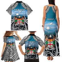 Personalised Happy 54th Fiji Day Family Matching Tank Maxi Dress and Hawaiian Shirt Forever Fiji With Tapa Tribal Pattern LT05 - Polynesian Pride