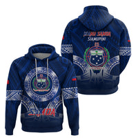Samoa Rugby Hoodie World Cup 2023 Coat Of Arms With Polynesian Pattern LT05 - Polynesian Pride
