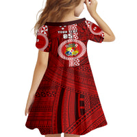 Custom Tonga Rugby Family Matching Tank Maxi Dress and Hawaiian Shirt World Cup 2023 Coat Of Arms Ngatu Pattern LT05 - Polynesian Pride
