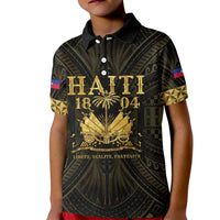 Haiti 1804 Kid Polo Shirt Polynesian Gold Neg Maron