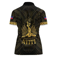 Haiti 1804 Women Polo Shirt Polynesian Gold Neg Maron