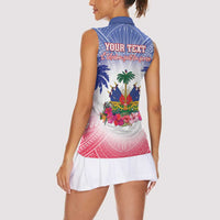 Personalised Haiti Independence Day Women Sleeveless Polo Shirt Neg Maron Polynesian Style
