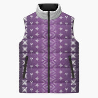 Purple Samoa Malu Tattoo Inspired Sleeveless Puffer Jacket - Polynesian Pride