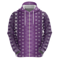 Purple Samoa Malu Tattoo Inspired Zip Hoodie - Polynesian Pride