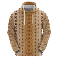 Beige Samoa Malu Tattoo Inspired Zip Hoodie - Polynesian Pride