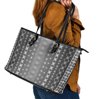 Black Samoa Malu Tattoo Inspired Leather Tote Bag - Polynesian Pride