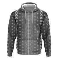 Black Samoa Malu Tattoo Inspired Zip Hoodie - Polynesian Pride