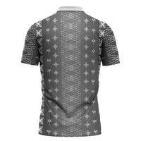 Black Samoa Malu Tattoo Inspired Zipper Polo Shirt - Polynesian Pride