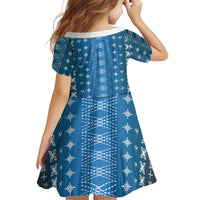 Blue Samoa Malu Tattoo Inspired Family Matching Summer Maxi Dress and Hawaiian Shirt - Polynesian Pride