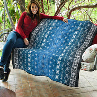 Blue Samoa Malu Tattoo Inspired Quilt - Polynesian Pride