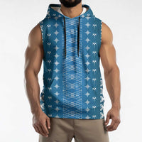 Blue Samoa Malu Tattoo Inspired Sleeveless Hoodie - Polynesian Pride
